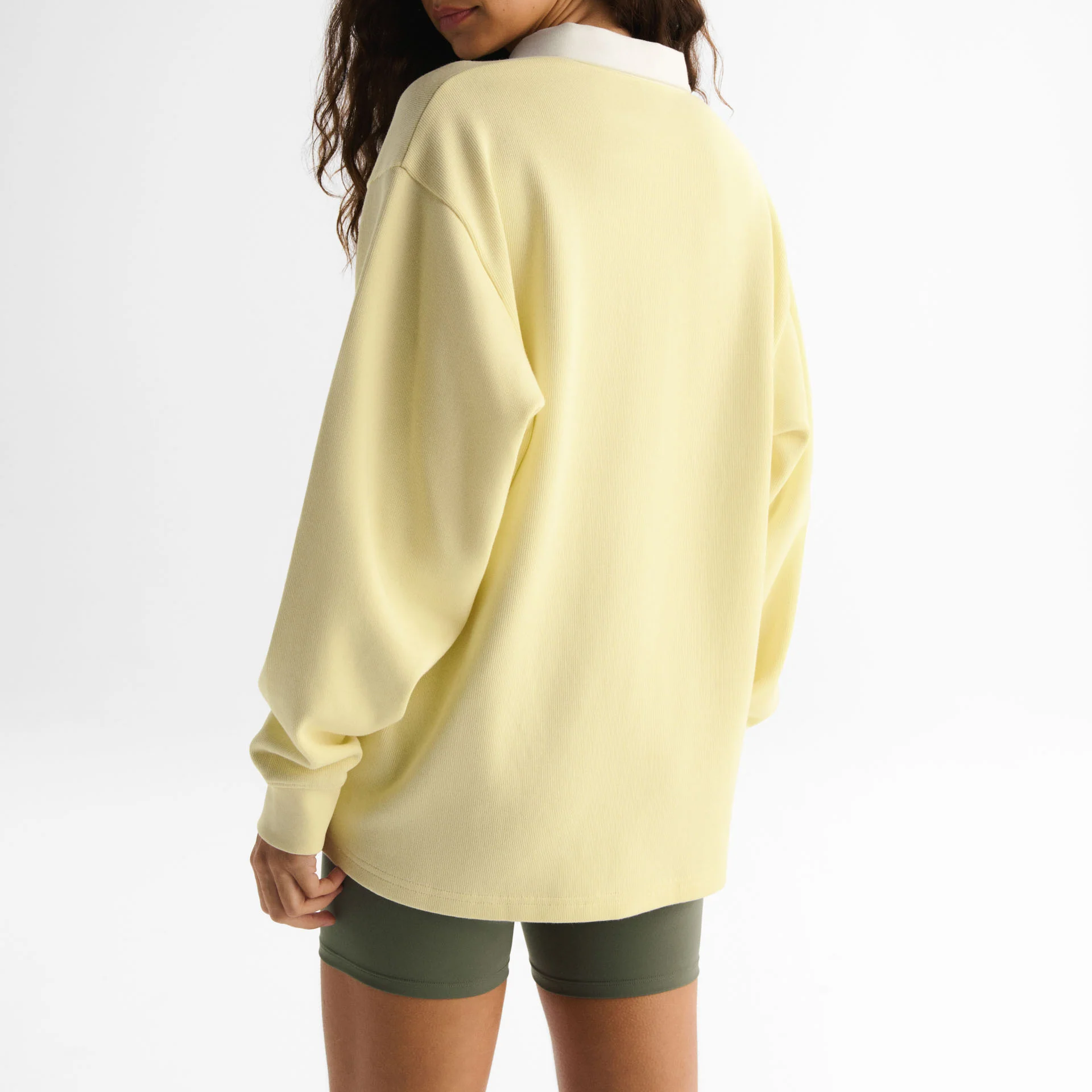 Oversized Rugby Style Pullover Sweatshirt