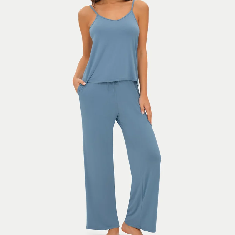 Cami Top Wide‑Leg Trouser Loungewear Set Pajamas