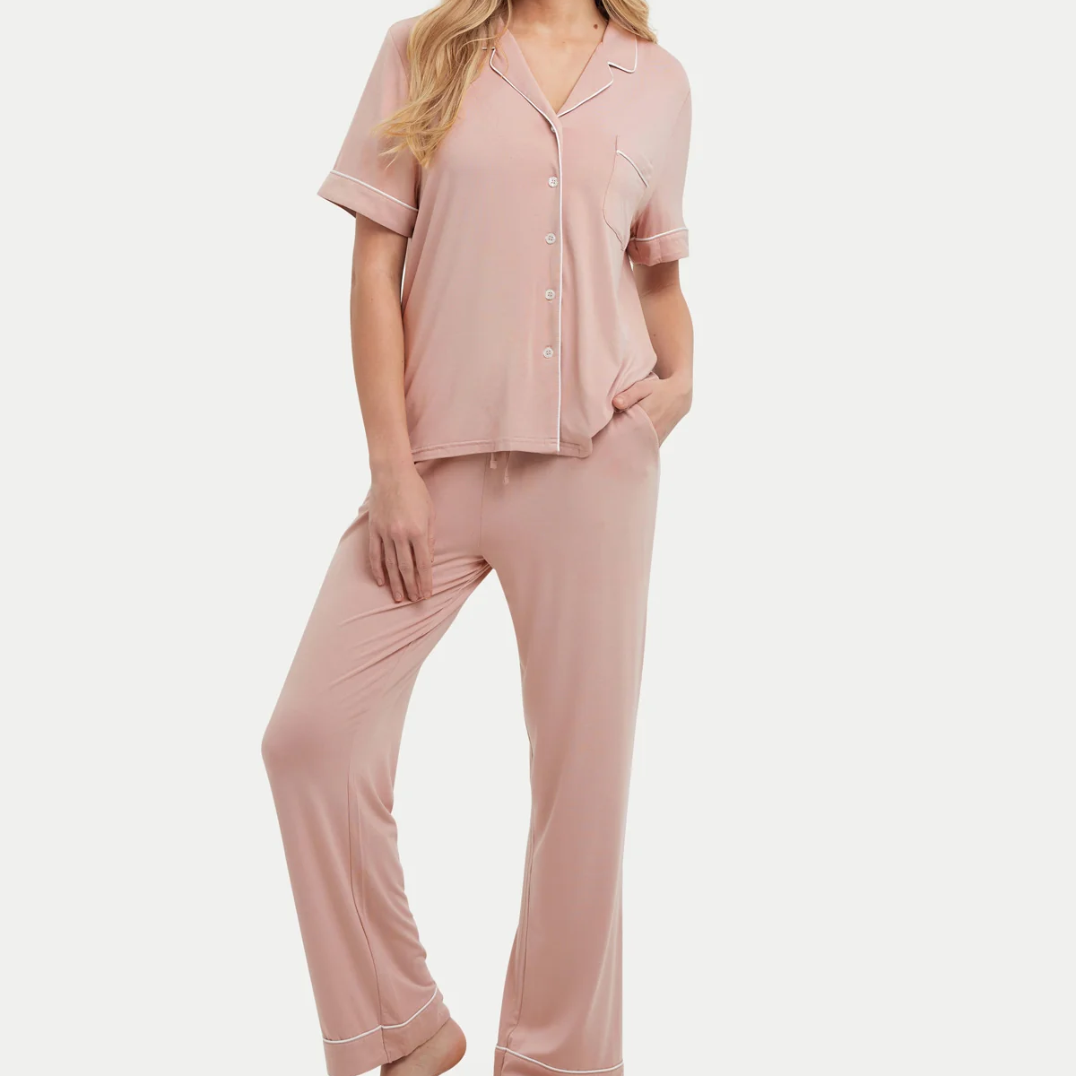 Short Sleeve Nightwear Two‑Piece Pajama Set