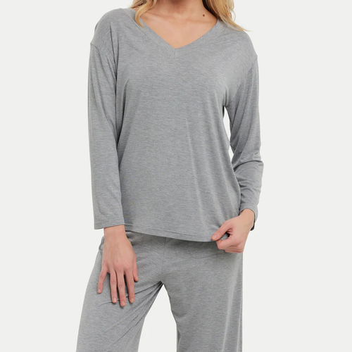 Long Sleeve Relaxed Fit Pajama Two‑Piece Set