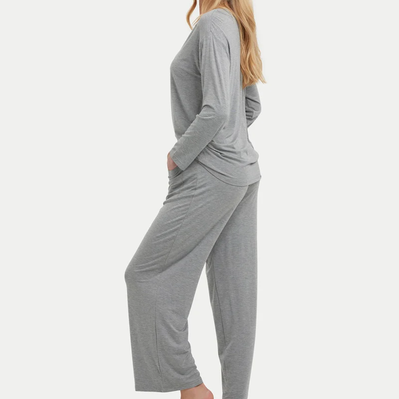 Long Sleeve Relaxed Fit Pajama Two‑Piece Set